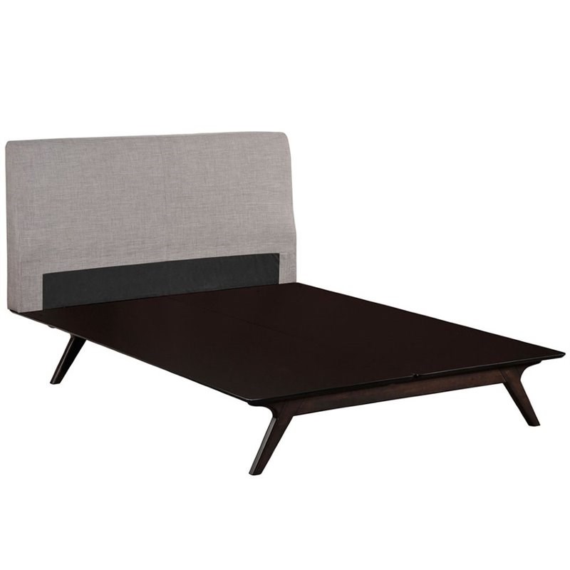 Modway Tracy Queen Panel Bed in Cappuccino and Gray