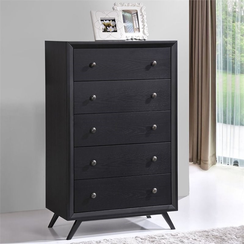 Modway Tracy 5 Drawer Chest in Black