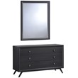 Modway Tracy 3 Drawer Dresser and Mirror Set in Black