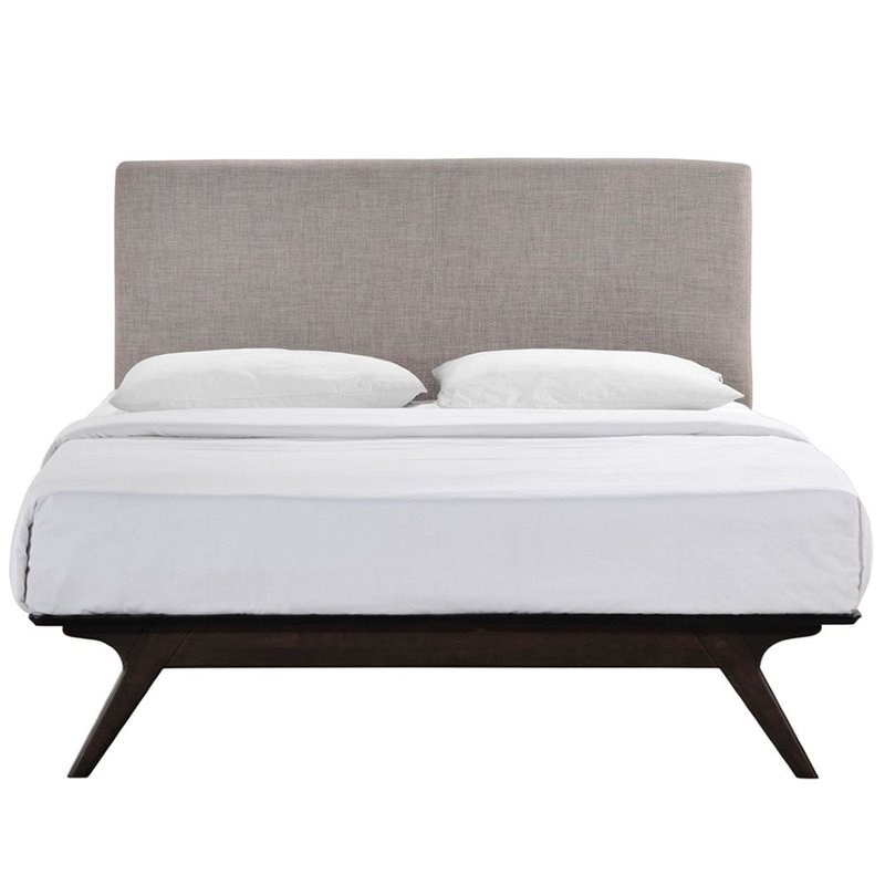 Modway Tracy King Panel Bed in Cappuccino and Gray