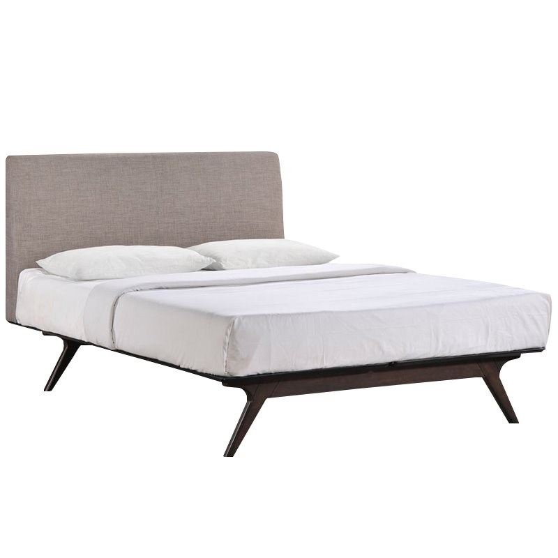 Modway Tracy King Panel Bed in Cappuccino and Gray