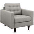 Modway Empress Fabric Tufted Accent Chair in Light Gray