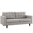 Modway Empress Tufted Loveseat in Light Gray