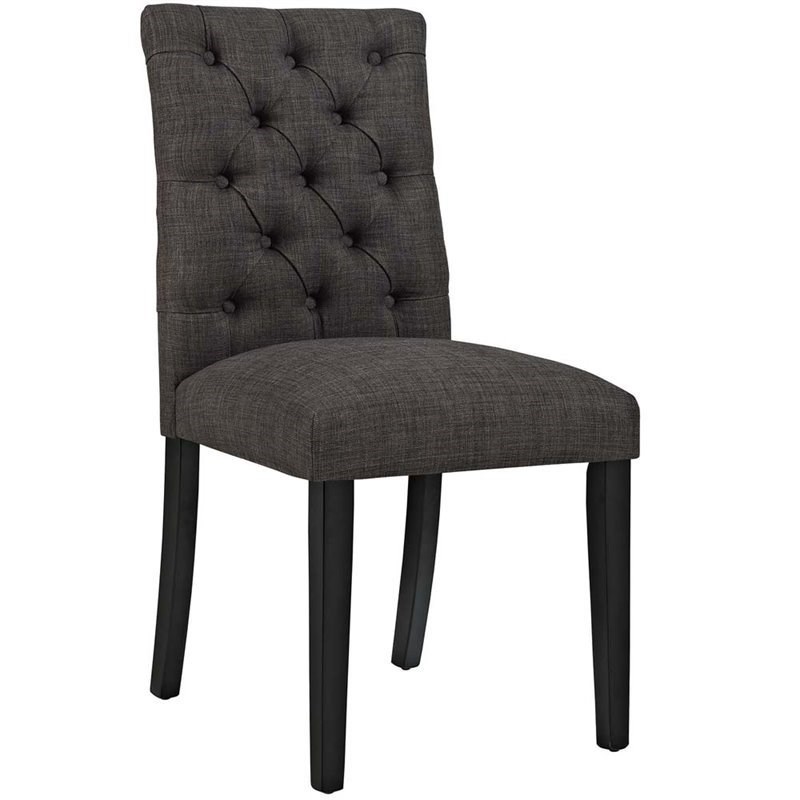 Modway Duchess Fabric Upholstered Dining Side Chair in Brown