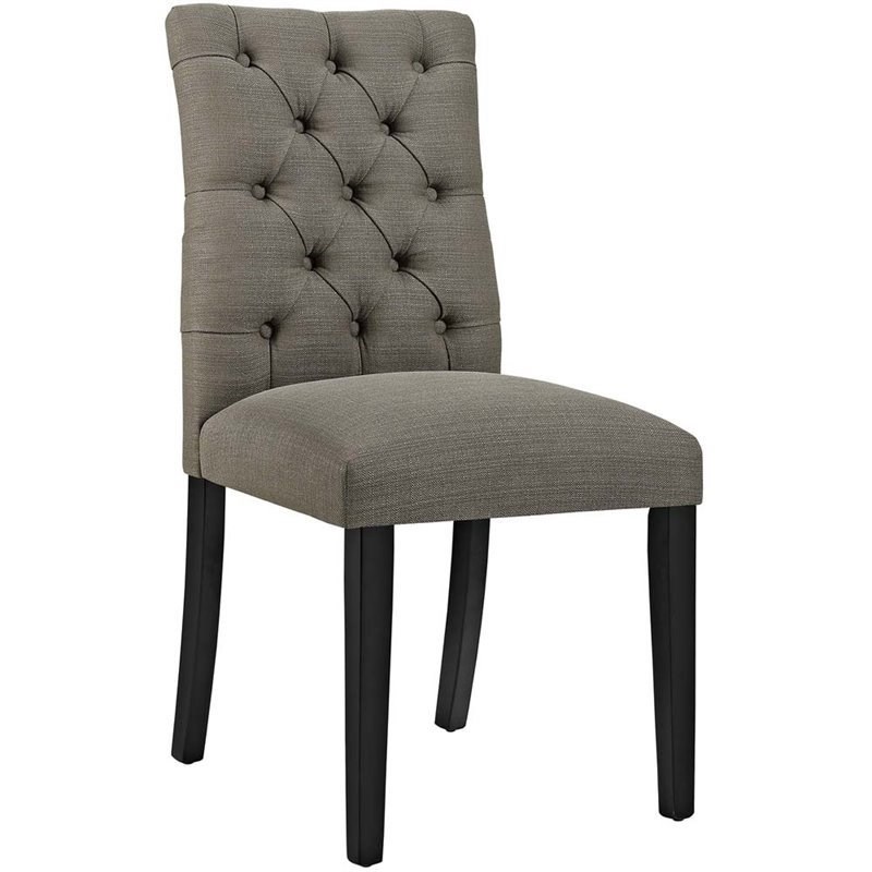 Modway Duchess Fabric Upholstered Dining Side Chair in Granite