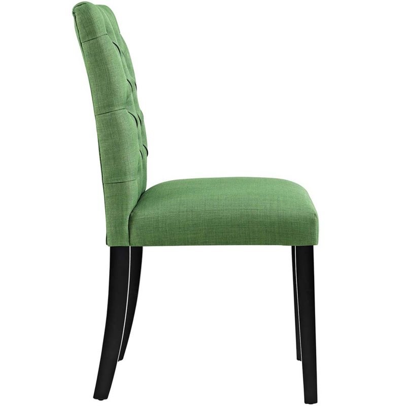 Modway Duchess Fabric Upholstered Dining Side Chair in Green