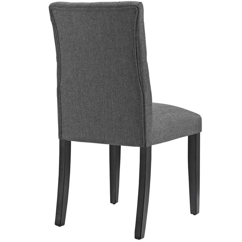 Modway Duchess Fabric Upholstered Dining Side Chair in Gray