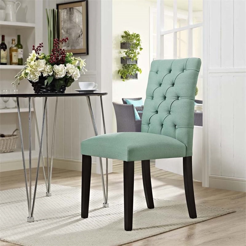 Modway Duchess Fabric Upholstered Dining Side Chair in Laguna