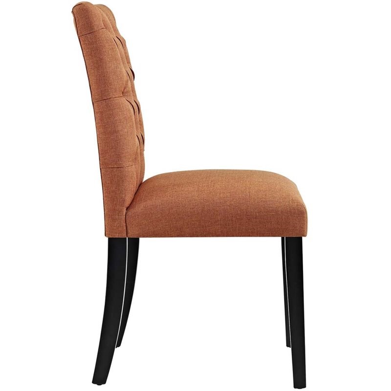 Modway Duchess Fabric Upholstered Dining Side Chair in Orange