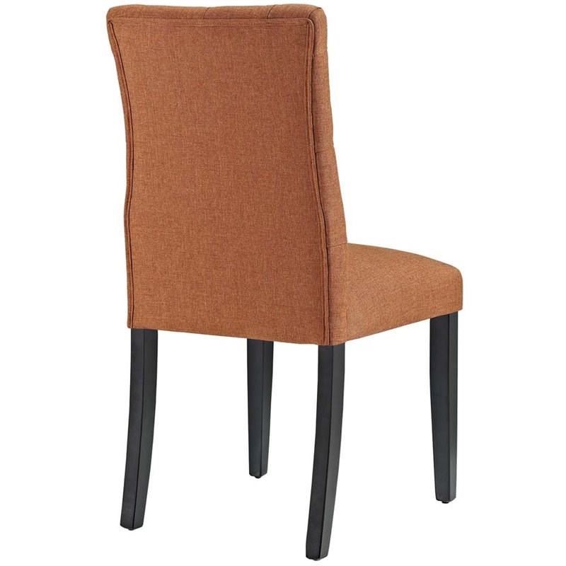 Modway Duchess Fabric Upholstered Dining Side Chair in Orange