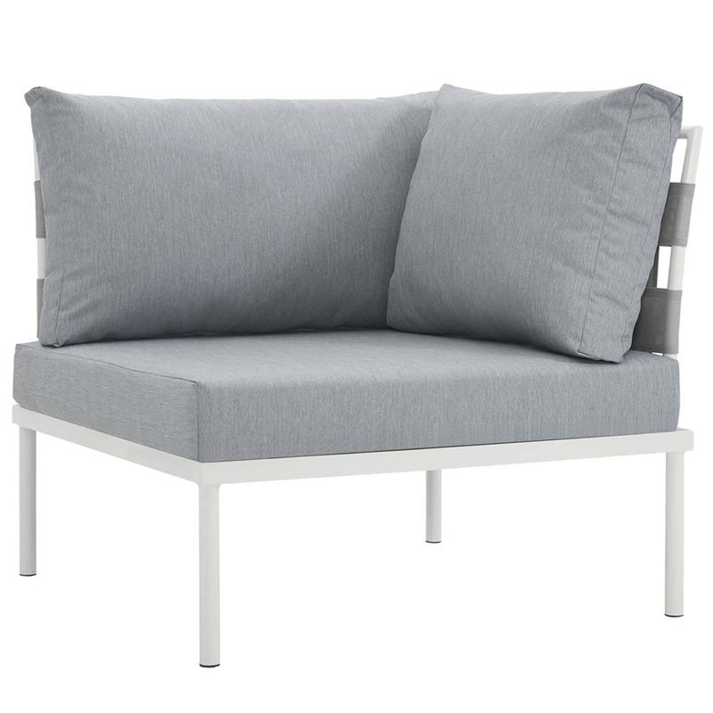 Modway Harmony Patio Corner Chair in Gray and White