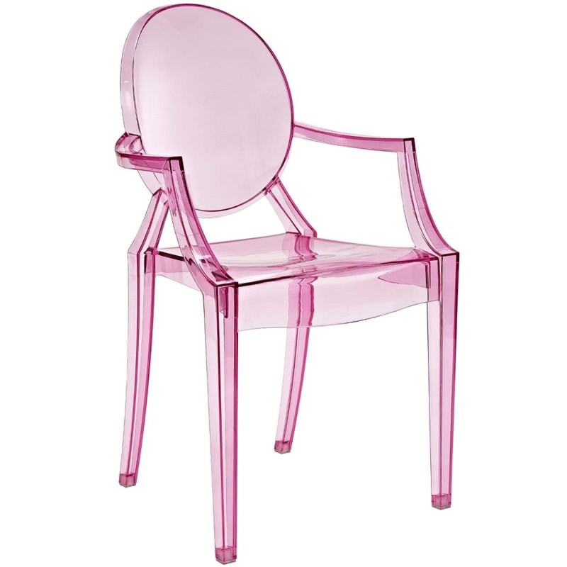 Modway Casper Stackable Dining Arm Chair in Pink (Set of 2)
