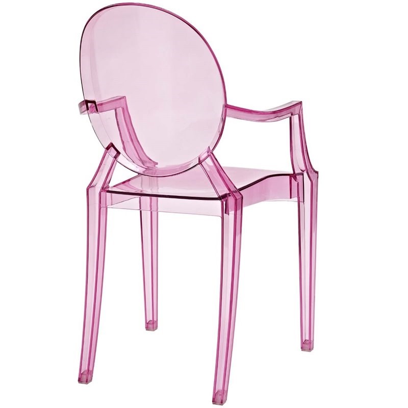 Modway Casper Stackable Dining Arm Chair in Pink (Set of 2)