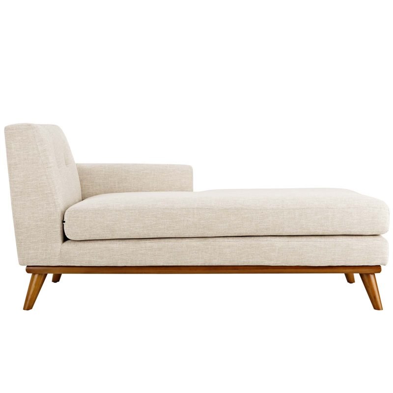 Modway Engage Fabric Tufted Right Arm Chaise Lounge In Beige And Cherry Homesquare Modway Engage Fabric Tufted Right Arm, One Arm Chaise