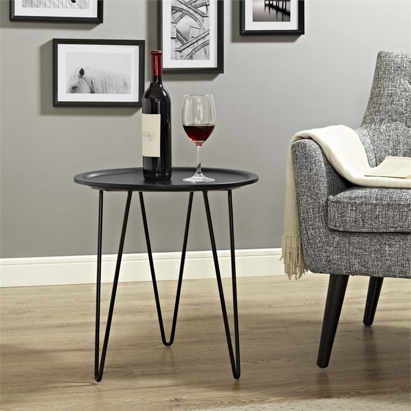 Modway Digress Wooden End Table in Black