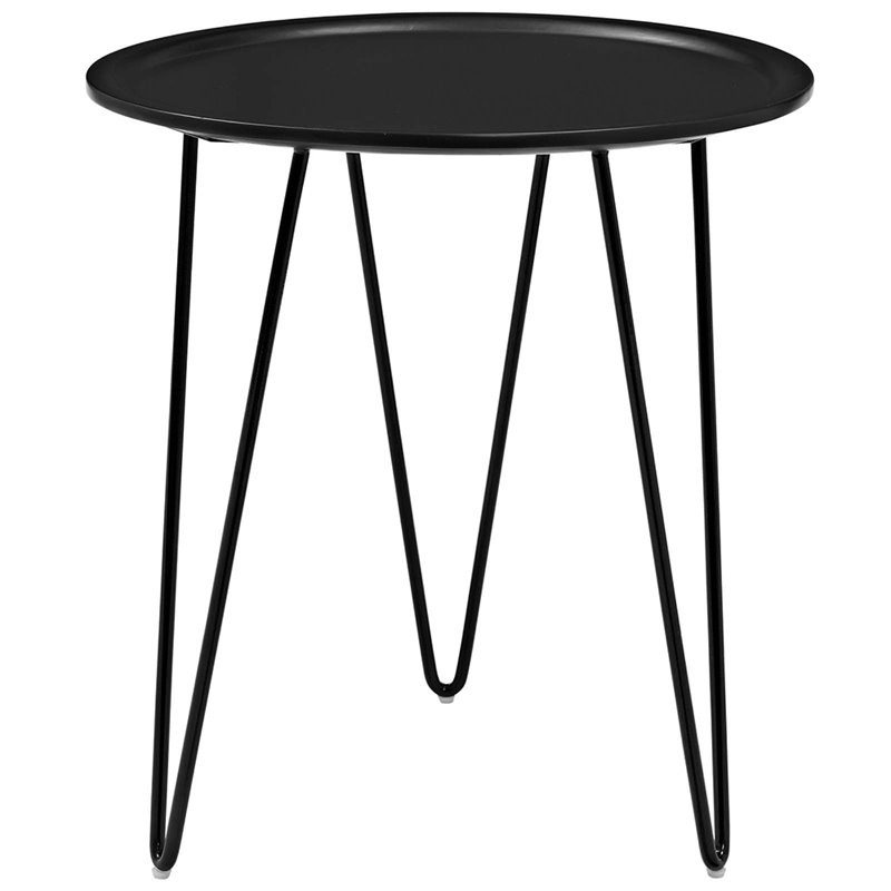 Modway Digress Wooden End Table in Black