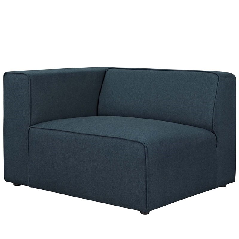 Modway Mingle Fabric Left Facing Accent Chair in Blue