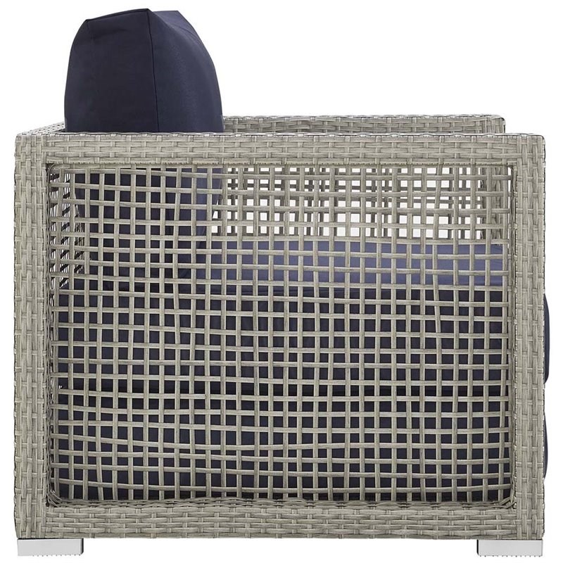 Modway Aura Patio Chair in Gray Navy