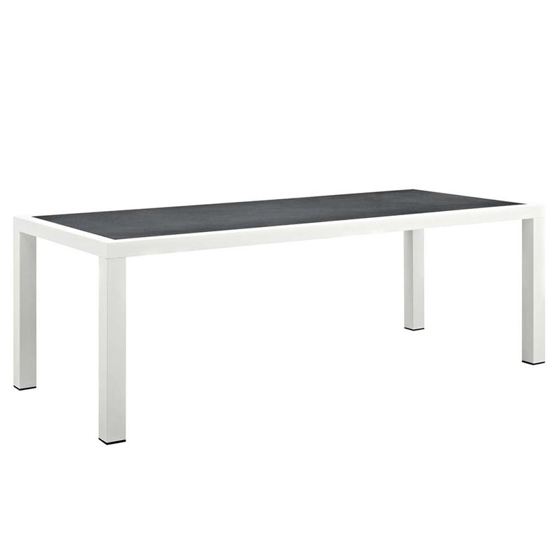 Modway Stance Patio Dining Table in White and Gray