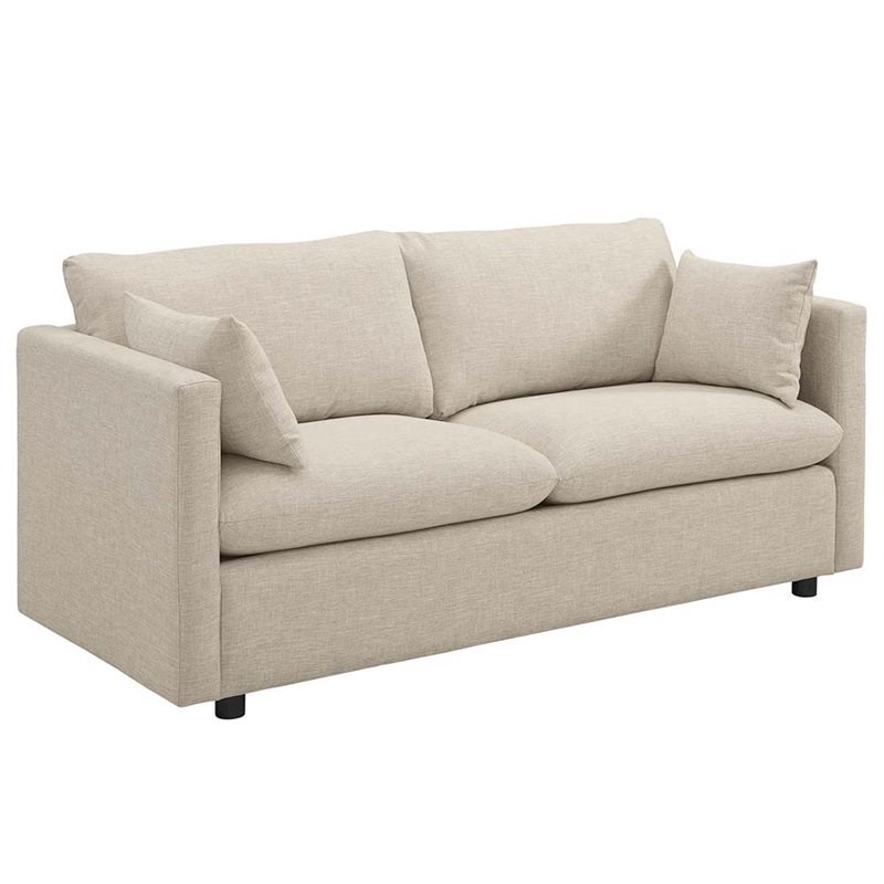 Modway Activate Contemporary Modern Sofa in Beige
