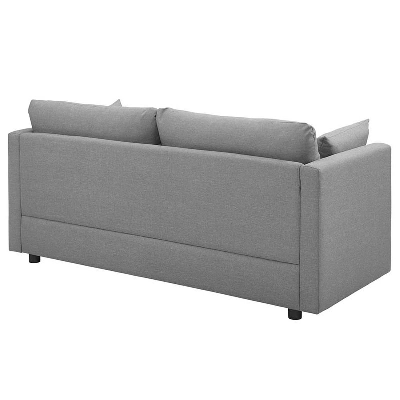 Modway Activate Contemporary Modern Sofa in Light Gray