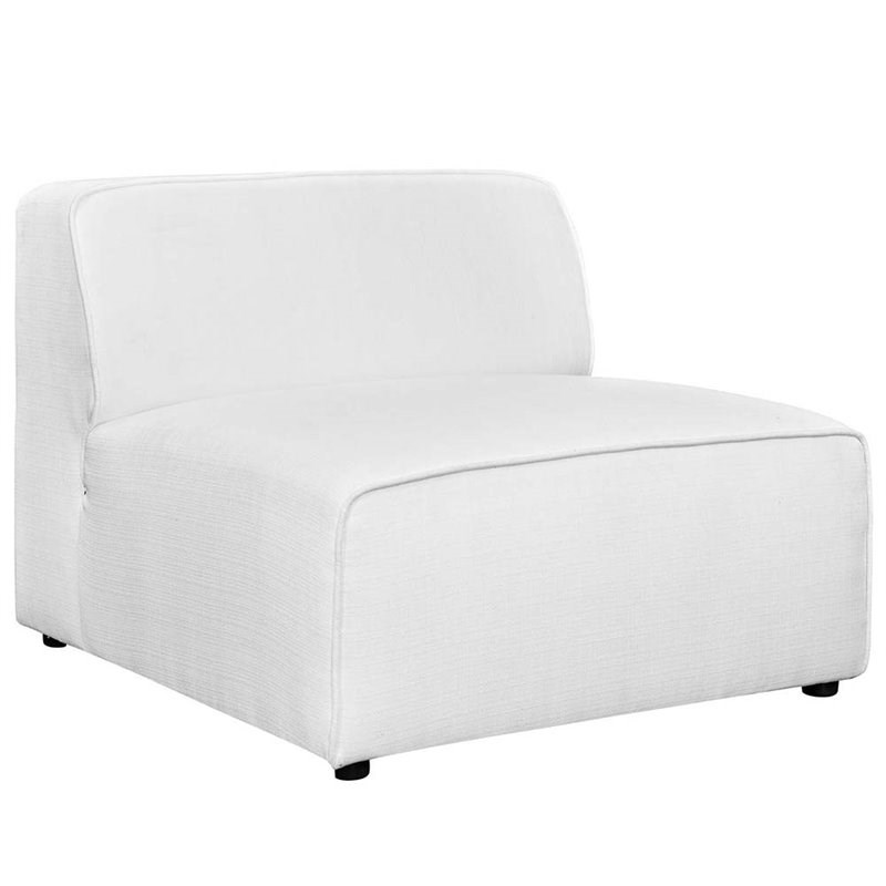 Modway Mingle 5 Piece Armless Corner Sectional in White Homesquare