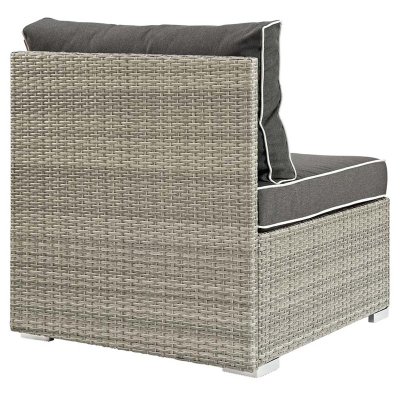 Modway Repose Patio Side Chair in Light Gray and Charcoal