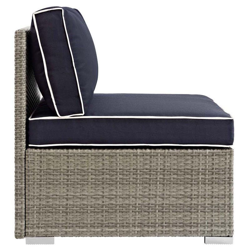 Modway Repose Patio Side Chair in Light Gray and Navy