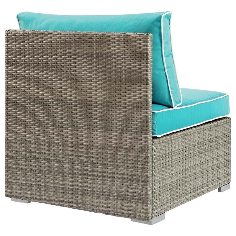 Modway Repose Patio Side Chair in Light Gray and Turquoise