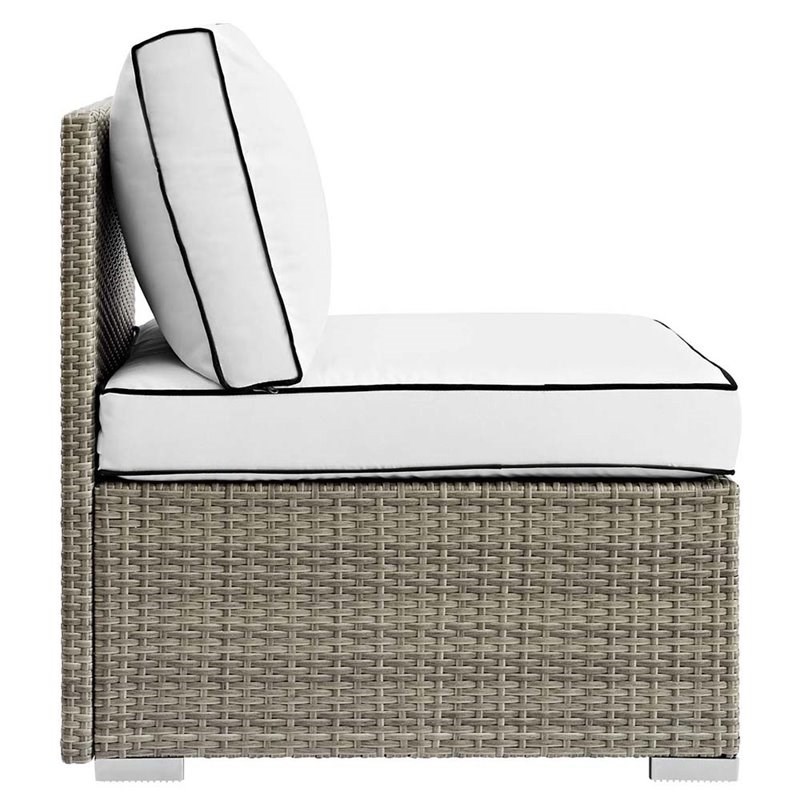 Modway Repose Patio Side Chair in Light Gray and White