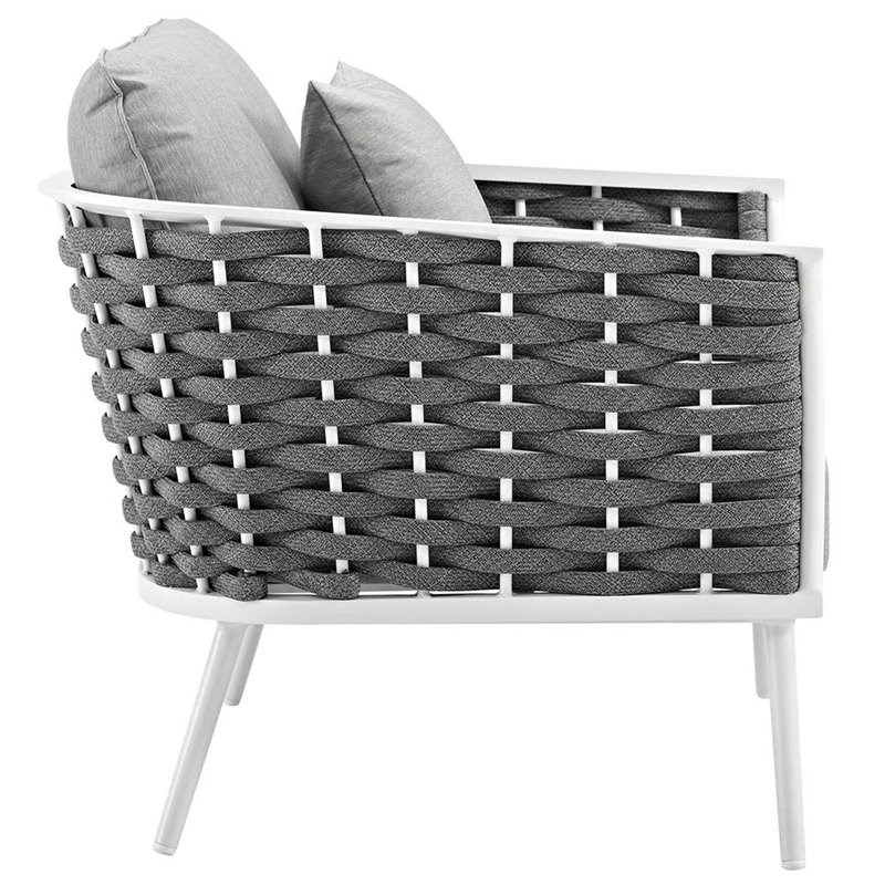 Modway Stance Patio Chair in White and Gray (Set of 2)