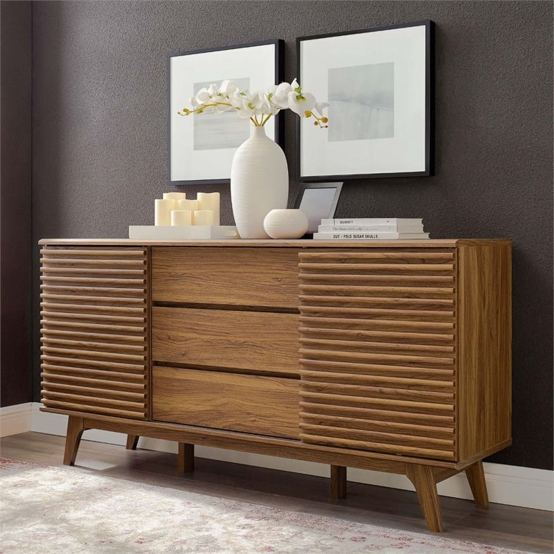 Modway Render 63" MidCentury Sideboard in Walnut Homesquare
