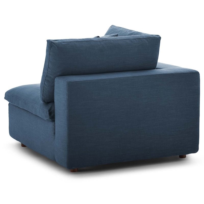Modway Commix Down Filled Overstuffed Corner Chair in Azure