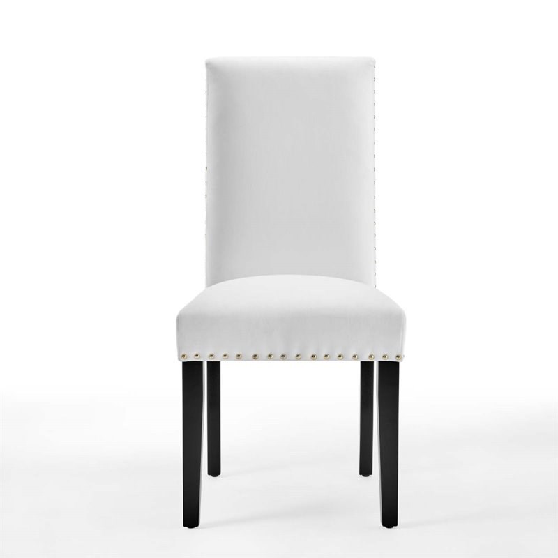Modway Parcel Velvet Dining Side Chairs in White (Set of 2) Homesquare