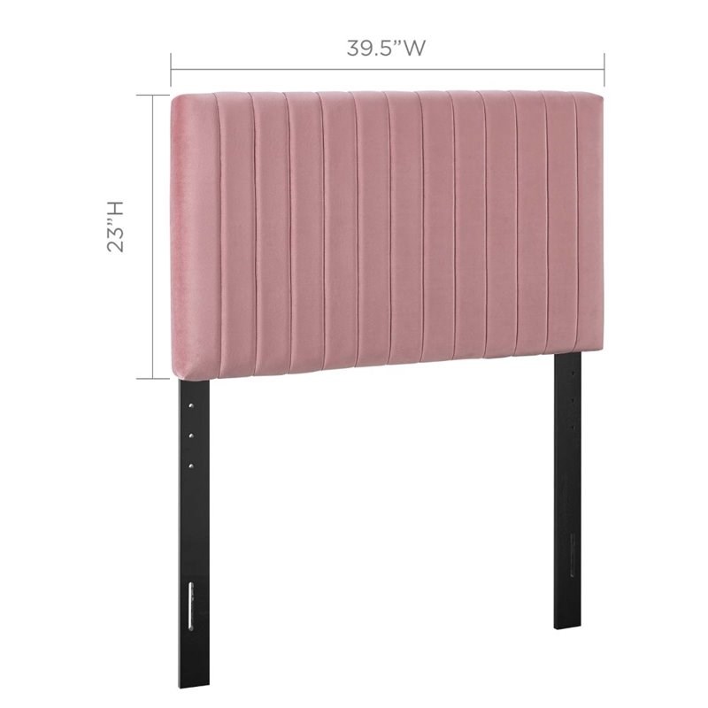 Modway Keira Velvet Twin Headboard in Dusty Rose Homesquare