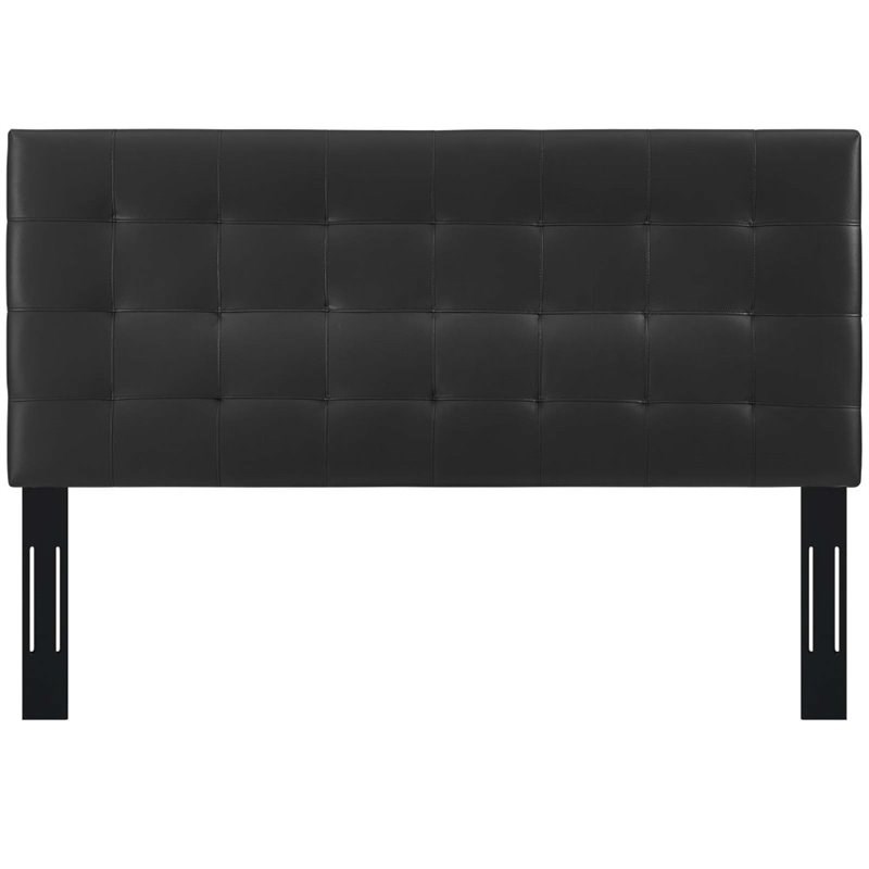 Modway Paisley Tufted Faux Leather Full Queen Headboard in Black