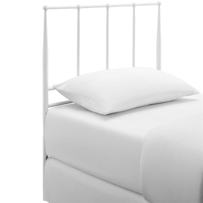 Modway Kiana Stainless Steel Twin, Twin Headboard And Frame White