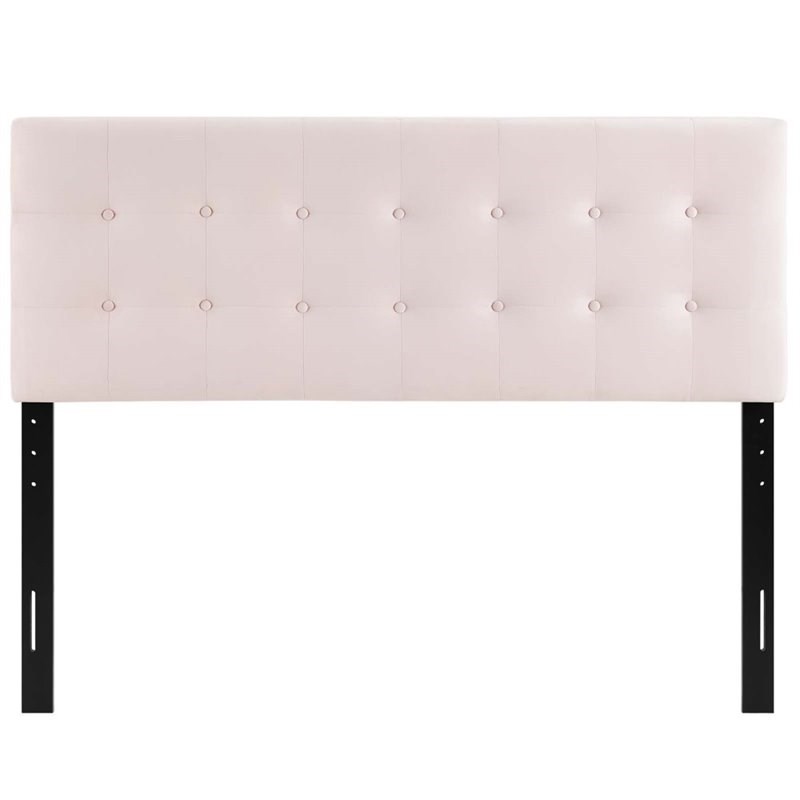Modway Emily Full Biscuit Tufted Performance Velvet Headboard in Pink