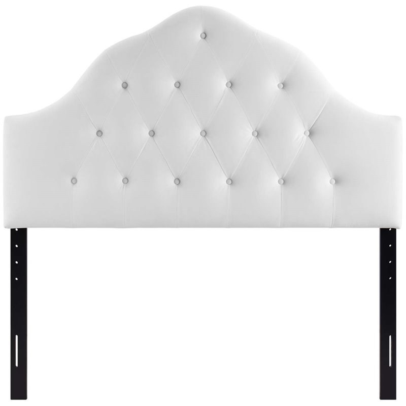 Modway Sovereign Diamond Tufted Velvet King Headboard in White | Homesquare