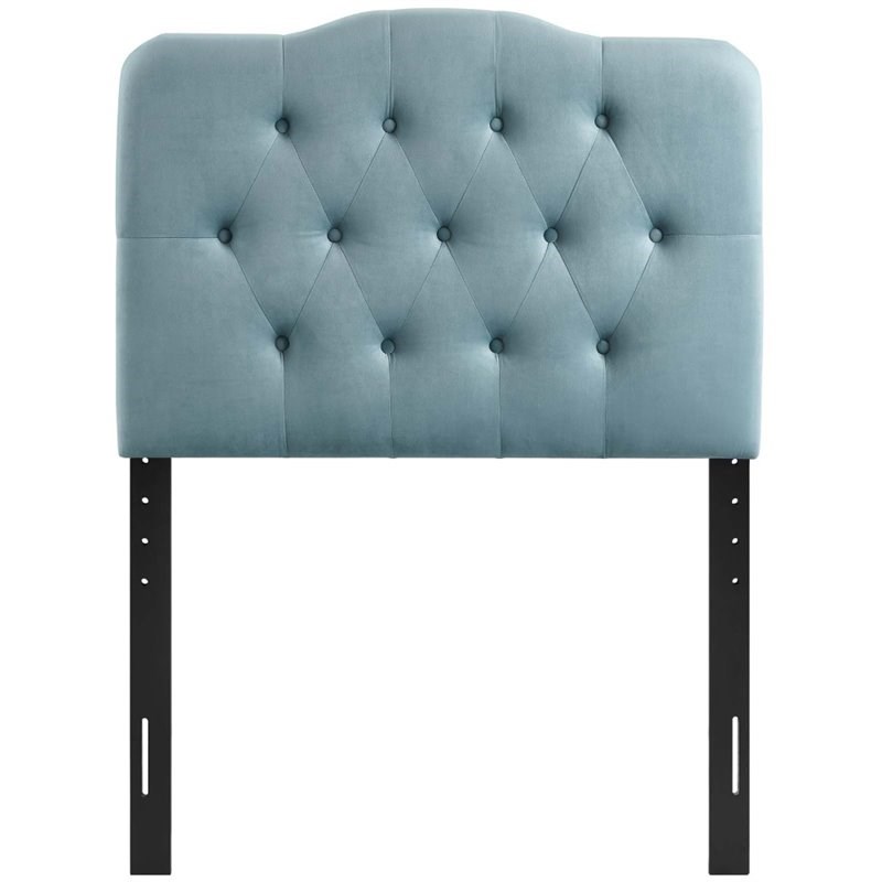 Modway Annabel Diamond Tufted Velvet Twin Headboard in Light Blue