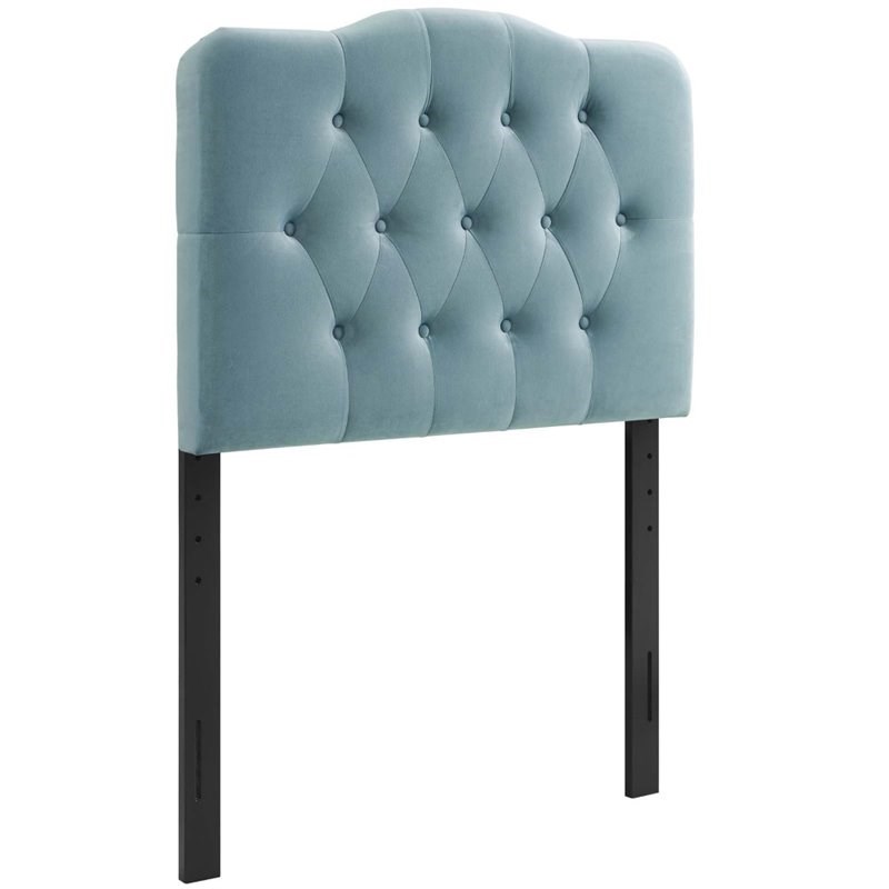 Modway Annabel Diamond Tufted Velvet Twin Headboard in Light Blue