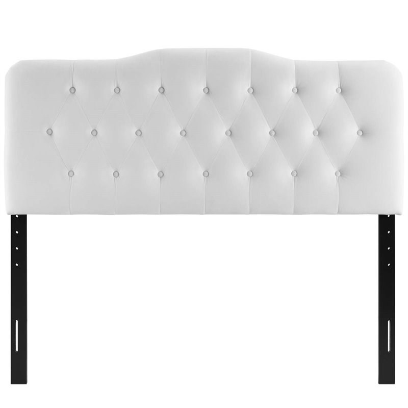 Modway Annabel Diamond Tufted Velvet King Headboard in White Homesquare