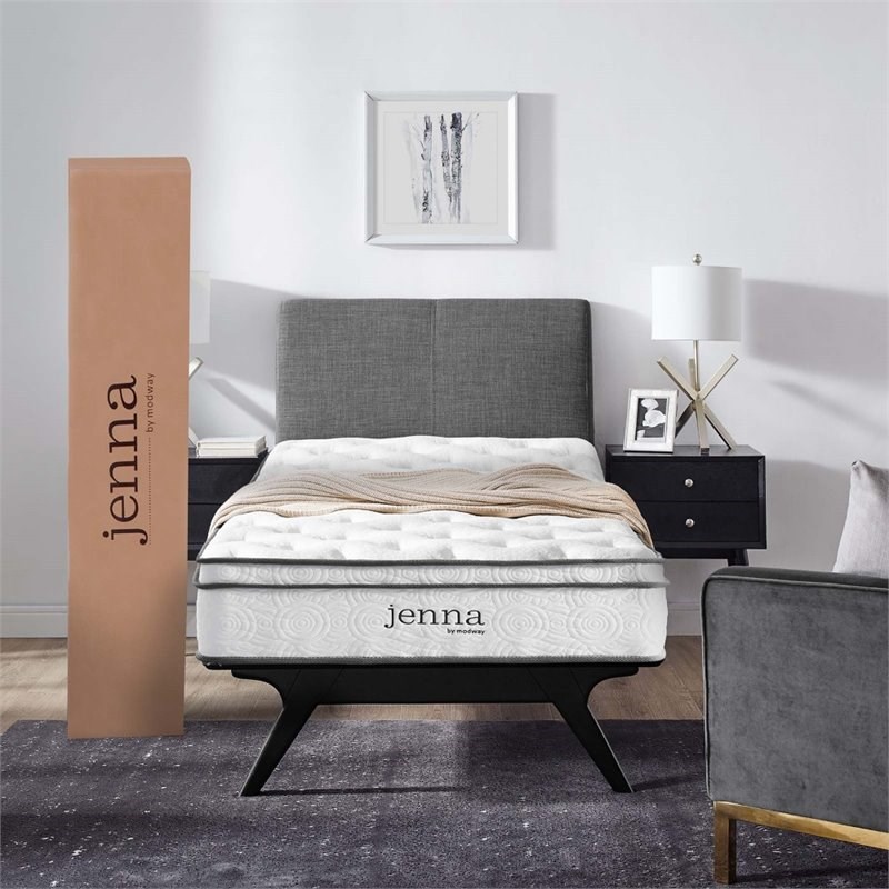 Modway Jenna 8" Twin Innerspring Mattress in White Homesquare