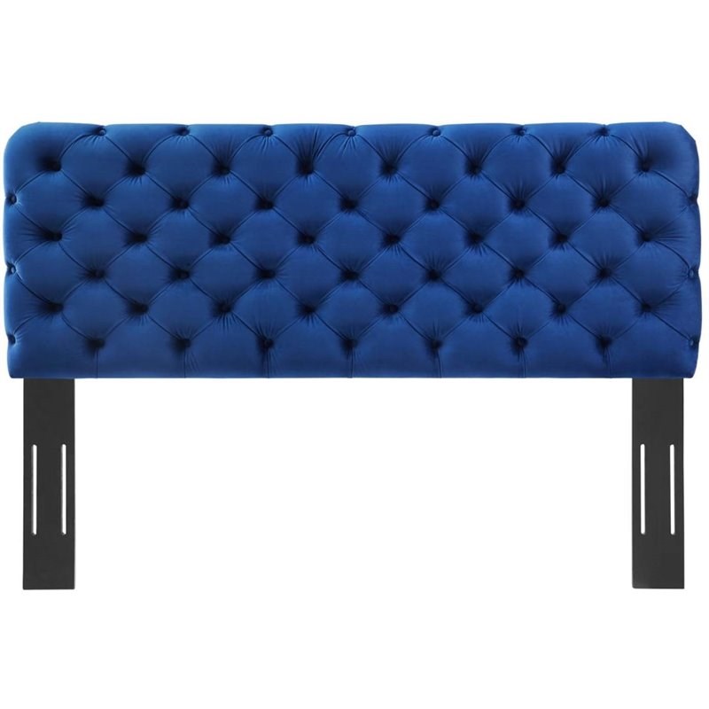 Modway Lizzy Perfomance Velvet Tufted Twin Headboard in Navy Homesquare
