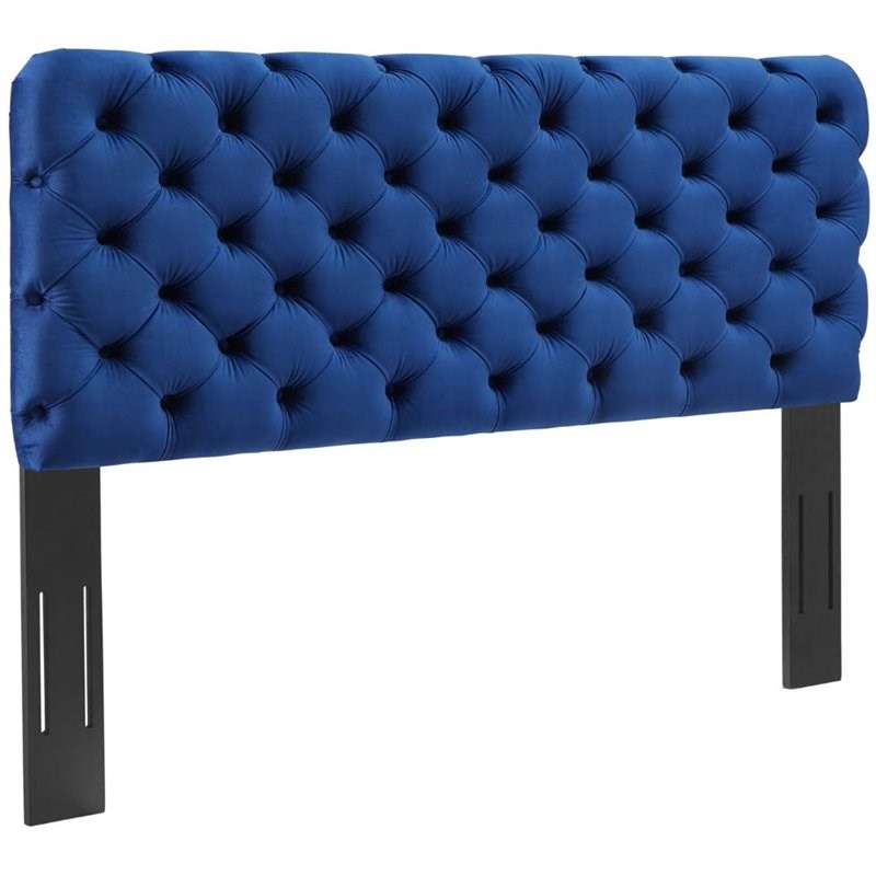Modway Lizzy Perfomance Velvet Tufted Twin Headboard in Navy Homesquare