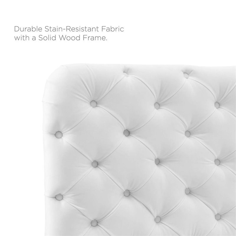 Modway Lizzy Perfomance Velvet Tufted Twin Headboard in White Homesquare