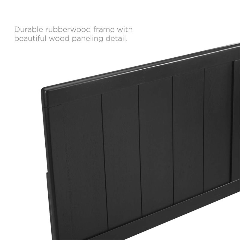Modway Robbie Twin Wooden Panel Headboard in Black
