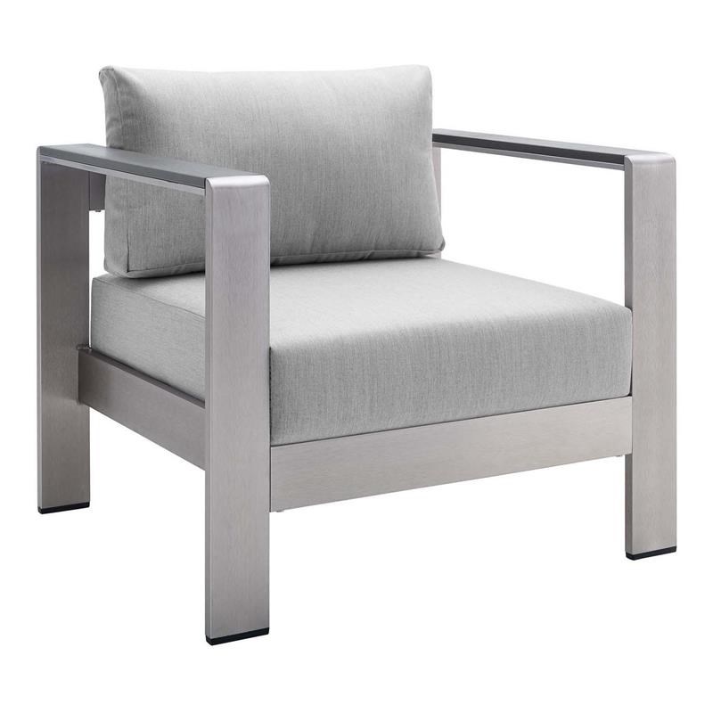 modway shore outdoor patio aluminum armchair