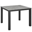 Modway Maine Outdoor Dining Table in Brown and Gray