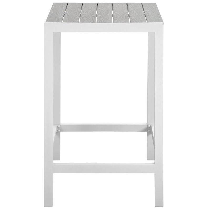 Modway Maine Patio Bar Table In White, Modway Maine Bar Stools